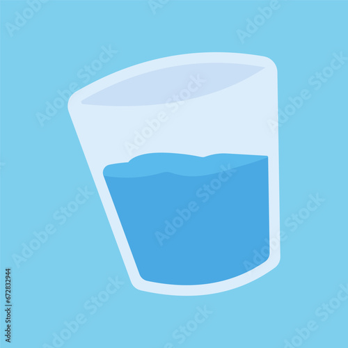 Glass of water vector. Icon for mobile concept and web design. vector illustration