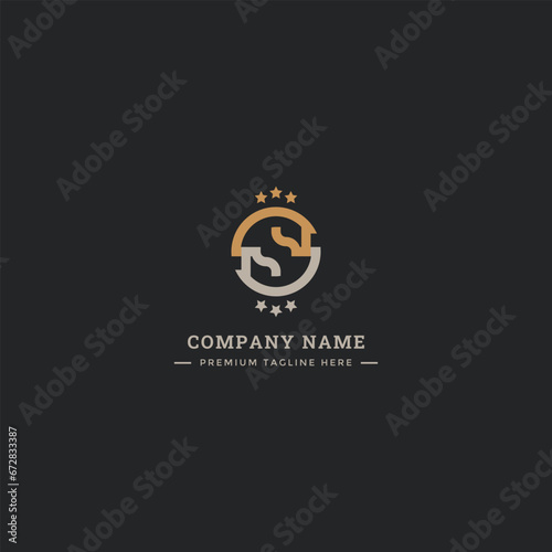 Yin and Yang Horses S-Shaped Logo (ID: 672833387)