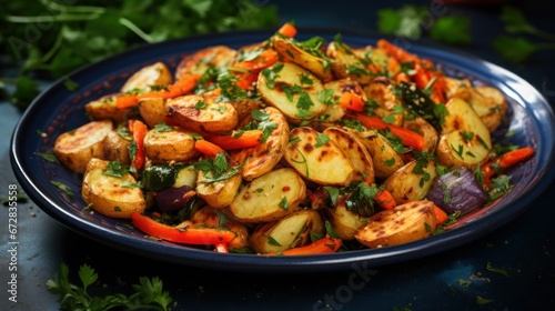 Garlic Herb Roasted Potatoes Carrots and Zucchini Salad