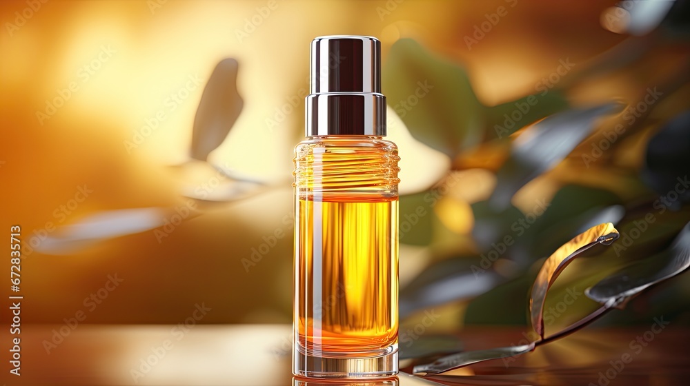 Fresh and scented serum cosmetic container. Generative AI