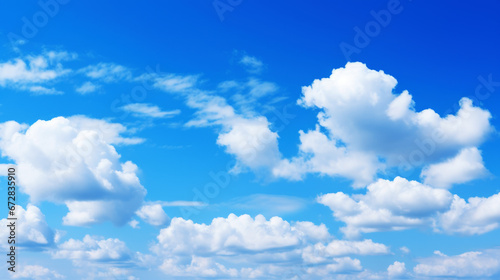 Blue sky background with clouds.