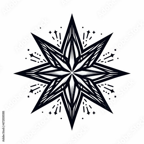 Christmas star image on a white background. This picture could be used as a background for a Christmas card, a poster, a flyer, or any other design project.
