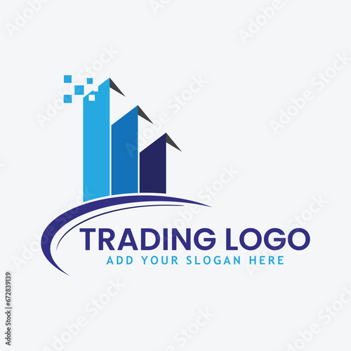 business finance trading logo design vector