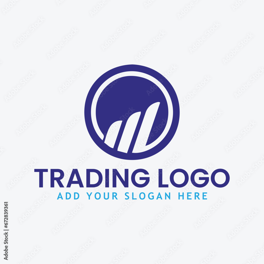 business finance trading logo design vector