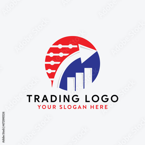 business finance trading logo design vector