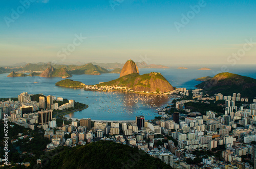 View of Botafogo and the Sugarloaf Mountain by Sunset in Rio de Janeiro, Brazil