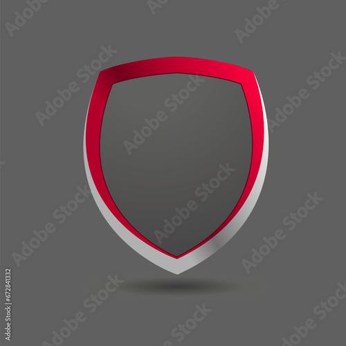 Shield Shape with Silver Gradient. Sheild security and guarantee symbol vector design element