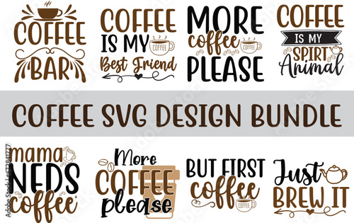 Set of coffee lettering vector t-shirt design. Coffee svg bundle, Coffee quotes bundle for t shirt design