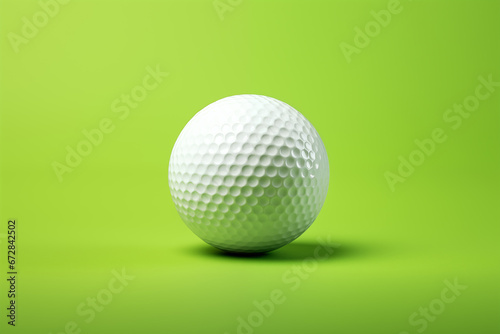 Golf ball on green background photo