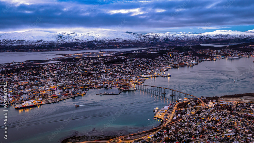 View of  Tromsø from the top of Fjellheisen