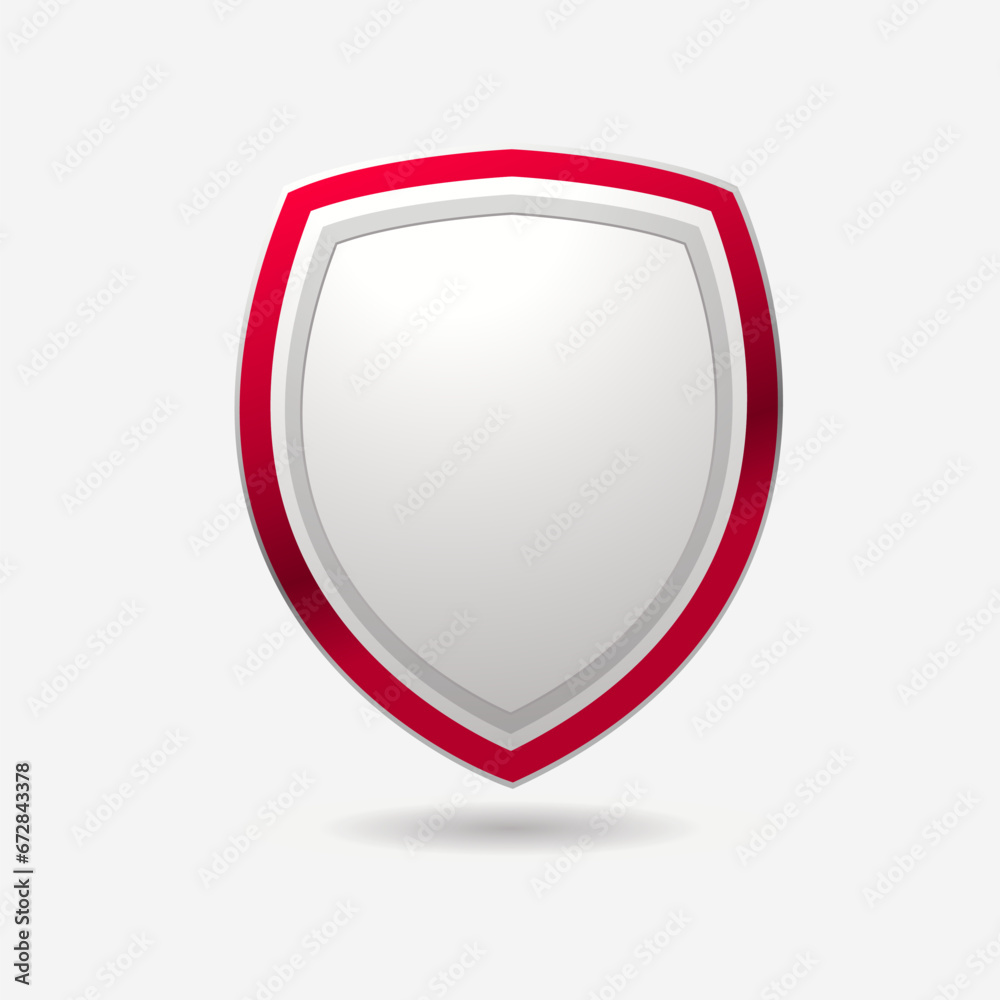 Shield Shape with Silver Gradient. Sheild security and guarantee symbol vector design element Shield Shape with Silver Gradient. Sheild security and guarantee symbol vector design element