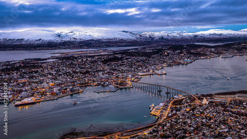 View of Tromsø from the top of Fjellheisen