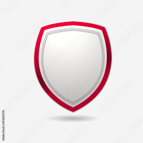 Shield Shape with Silver Gradient. Sheild security and guarantee symbol vector design element