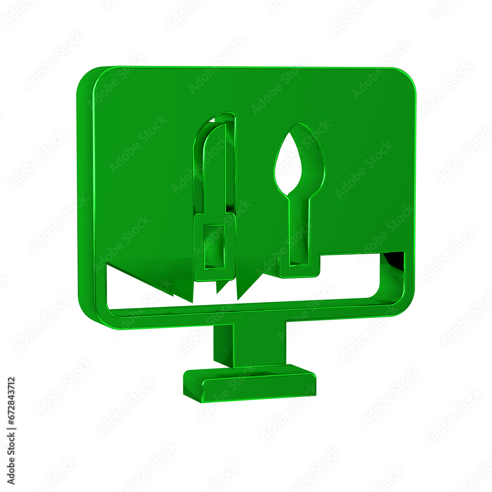Green Online ordering and fast food delivery icon isolated on transparent background. Green Online ordering and fast food delivery icon isolated on transparent background.