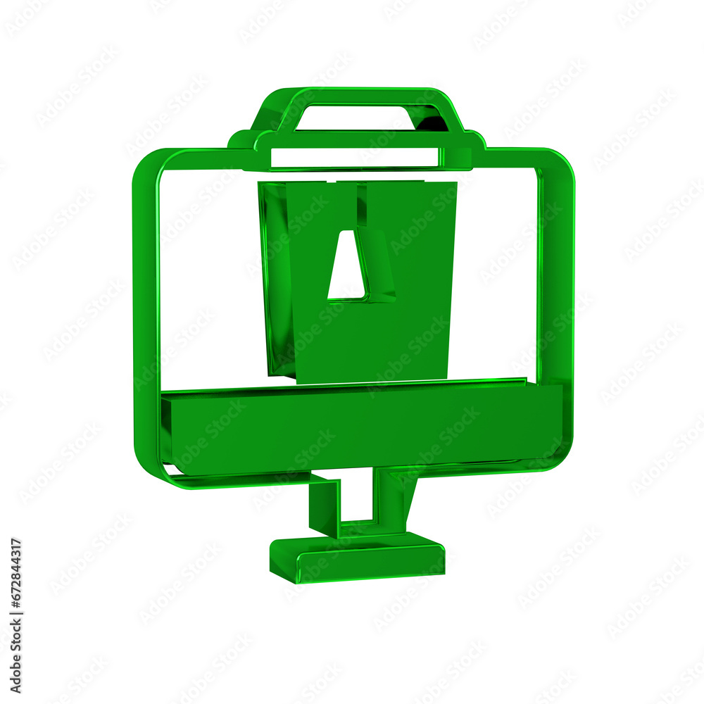 Green Online ordering and fast food delivery icon isolated on transparent background. Green Online ordering and fast food delivery icon isolated on transparent background.