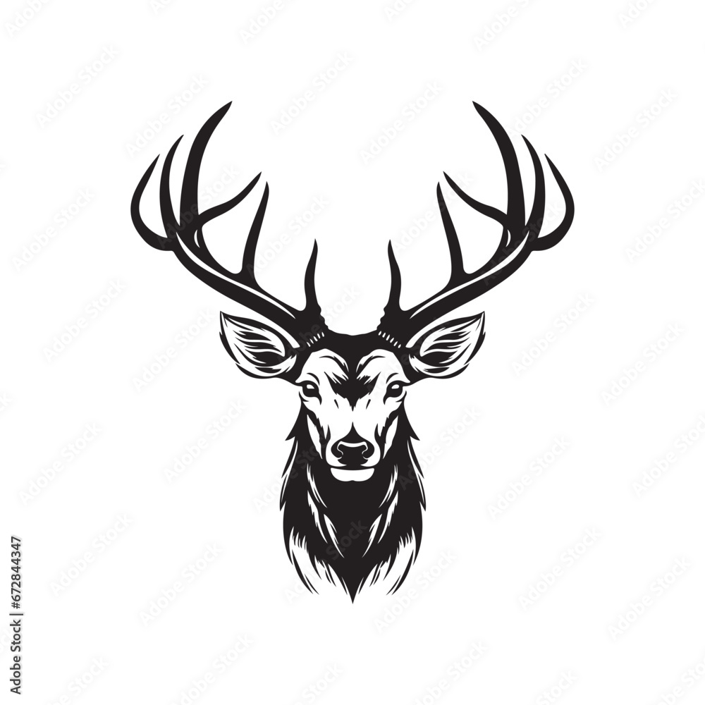 Deer head vector. Deer head vector Image on white background Deer head vector. Deer head vector Image on white background