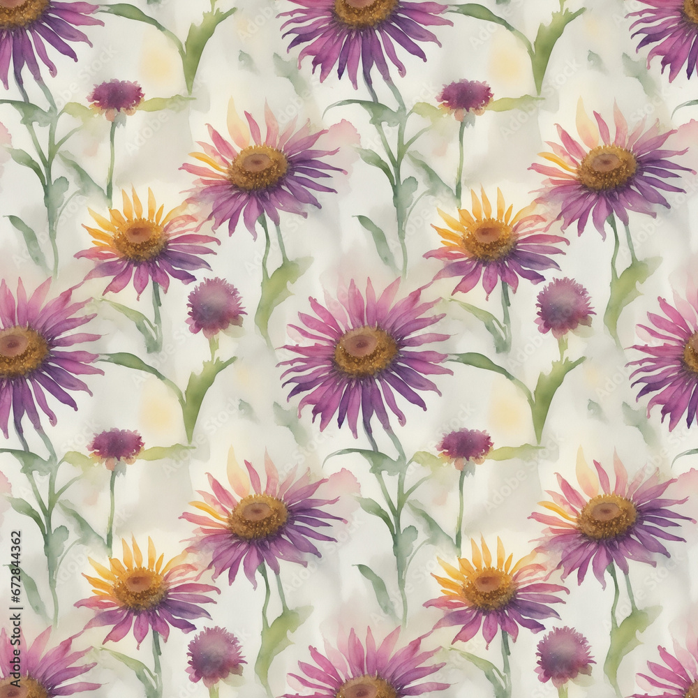 Obraz premium seamless watercolor floral abstract colorful wallpaper