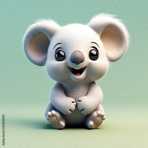 Cute  funny koala in 3D  style 