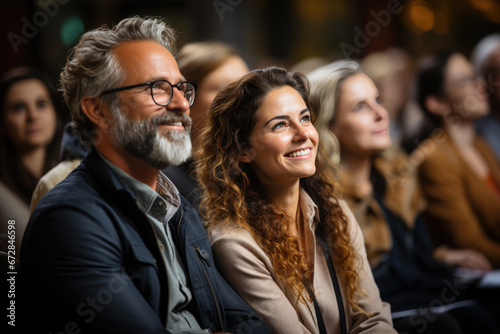 The audience carefully listens to the presentations of the lecturers