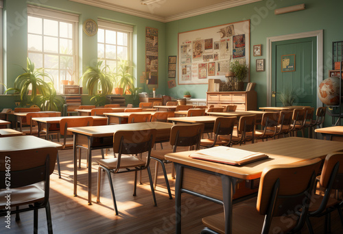 An empty classroom