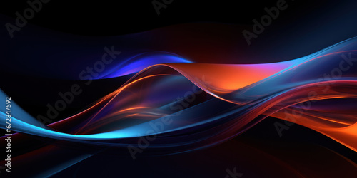 Futuristic abstract background with flowing shapes. © Lidok_L