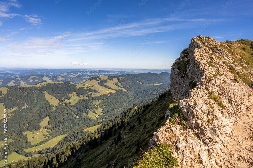 View from the Hochgrat mountain near Oberstaufen
