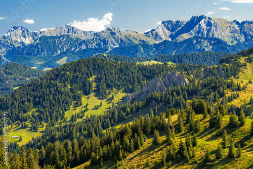 View from the Hochgrat mountain near Oberstaufen