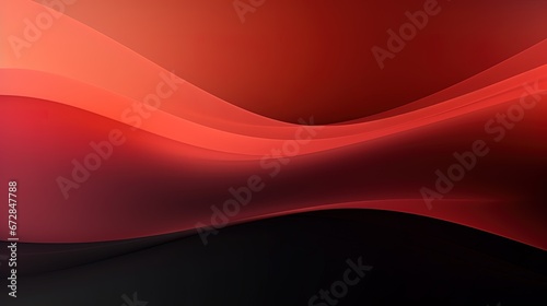 Stylish red and black modern wave background, AI generative