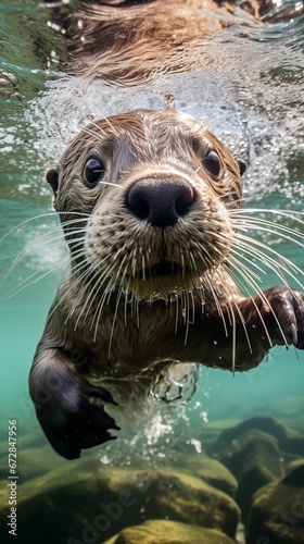 Generative AI. Portrait of an otter © TrySmartArt