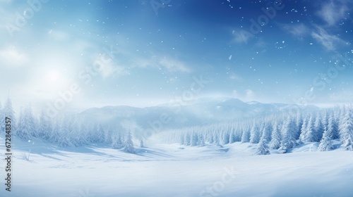 Winter landscape. Winter forest. Snowy weather. Winter background