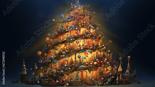 Festive Christmas Tree beautifully decorated for the Christmas Season Christmas Fir Tree Christmas Spirit
