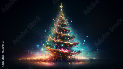 Festive Christmas Tree beautifully decorated for the Christmas Season Christmas Fir Tree Christmas Spirit