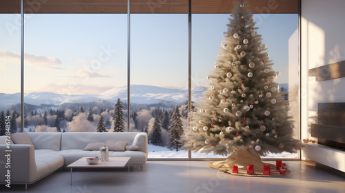 Festive Christmas Tree beautifully decorated for the Christmas Season Christmas Fir Tree Christmas Spirit