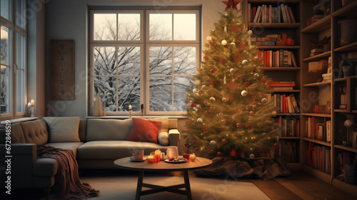 Festive Christmas Tree beautifully decorated for the Christmas Season Christmas Fir Tree Christmas Spirit