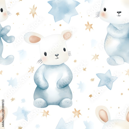 Rabbit Watercolor Pattern