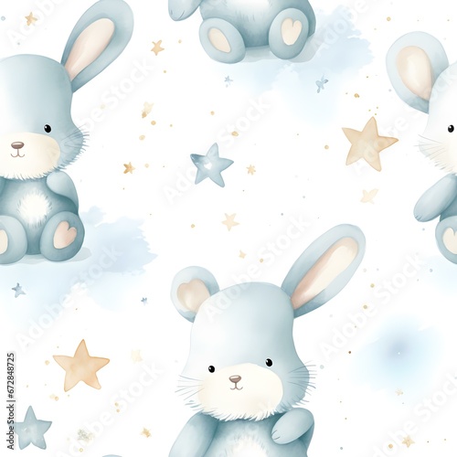 Rabbit Watercolor Pattern