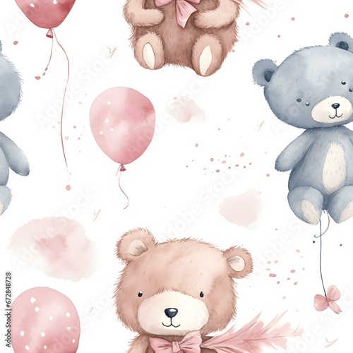 Bear water colour pattern
