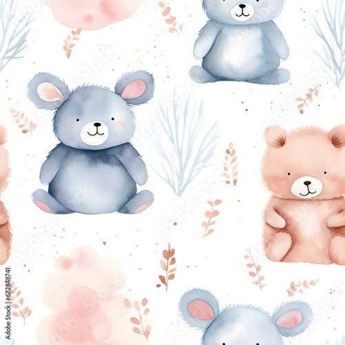 Rabbit Watercolor Pattern