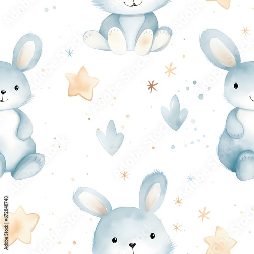 Rabbit Watercolor Pattern