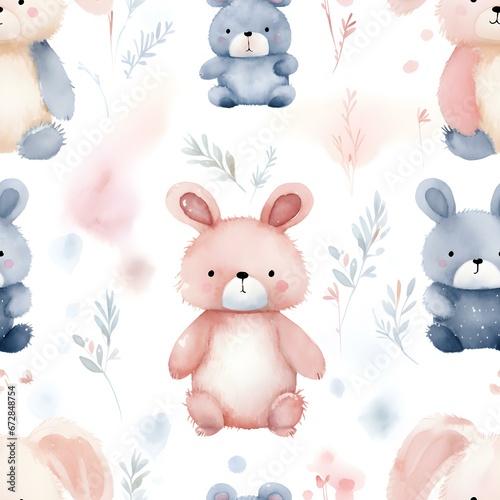 Rabbit Watercolor Pattern