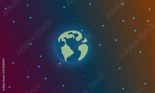 Beautiful galaxy background with nebula cosmos and comets. Stardust and bright shining stars in universal. Vector illustration.