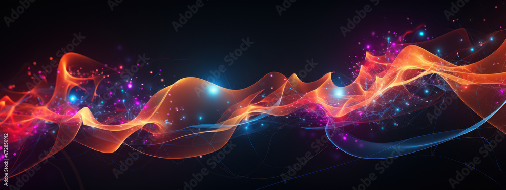 Obraz premium Vibrant web cascade in a colorful abstract.