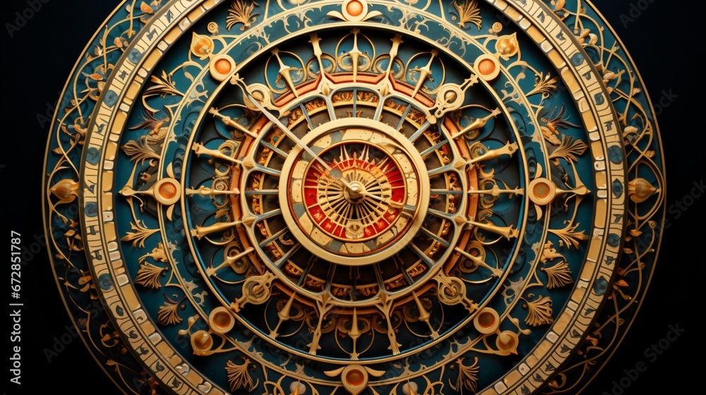 A mandala adorned with patterns like the gears of a clock, a symbol of the intricate workings of time and life.