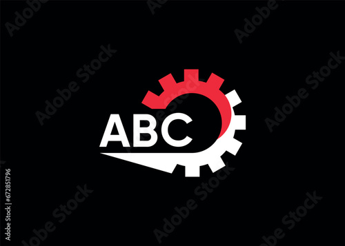 ABC initial monogram for automotive gear logo