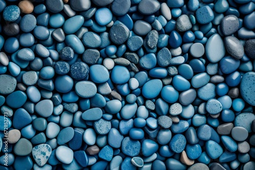 blue and white pebbles