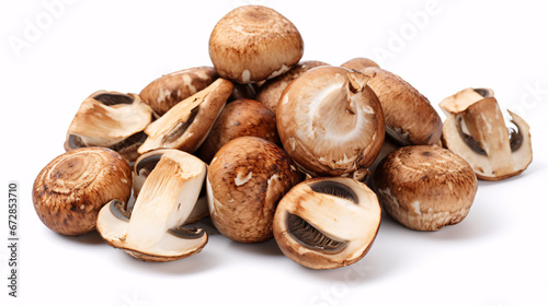 Grilled mushrooms presented on a white canvas, ready to be enjoyed.
