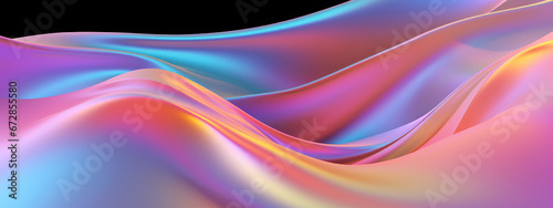 Holographic fabric in motion, captured in a 3D abstract visualization.