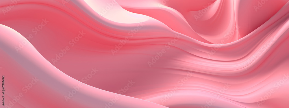 Obraz premium Abstract 3D visualization of a dynamic pink surface with rich textures.