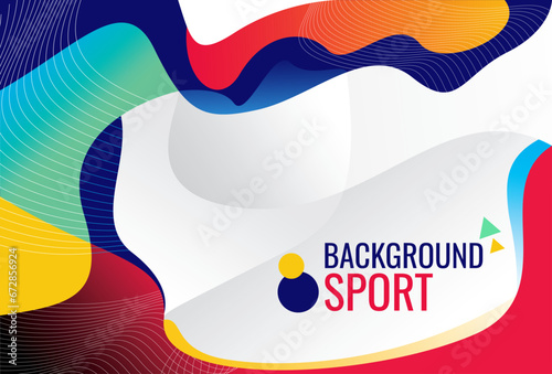 trendy colorful wave sport background. Modern colored poster for sports. Vector illustration