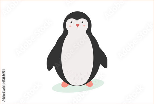 Cartoon penguin in flat design